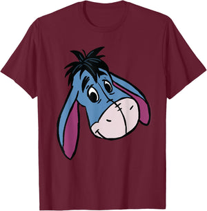 Disney Winnie the Pooh Eeyore Happy Big Face Costume , black T-Shirt - T-Shirt | Maroon