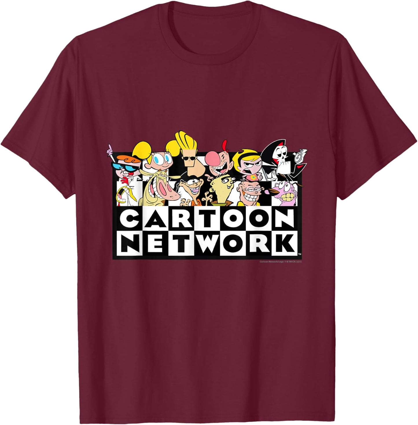 Cartoon Network Logo with Characters T-Shirt - T-Shirt | Maroon