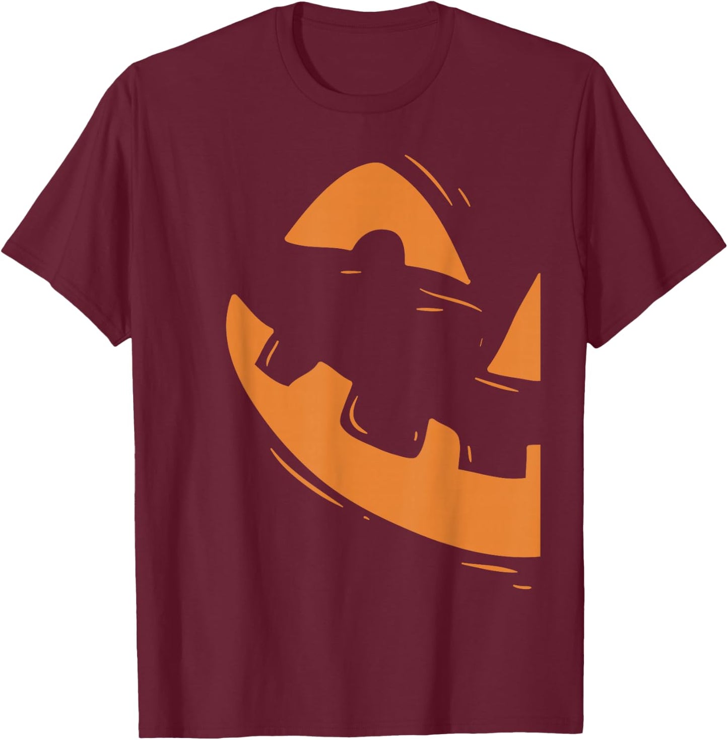 Jack-O-Lantern Shirt Pumpkin Face Halloween Matching Couple T-Shirt - T-Shirt | Maroon