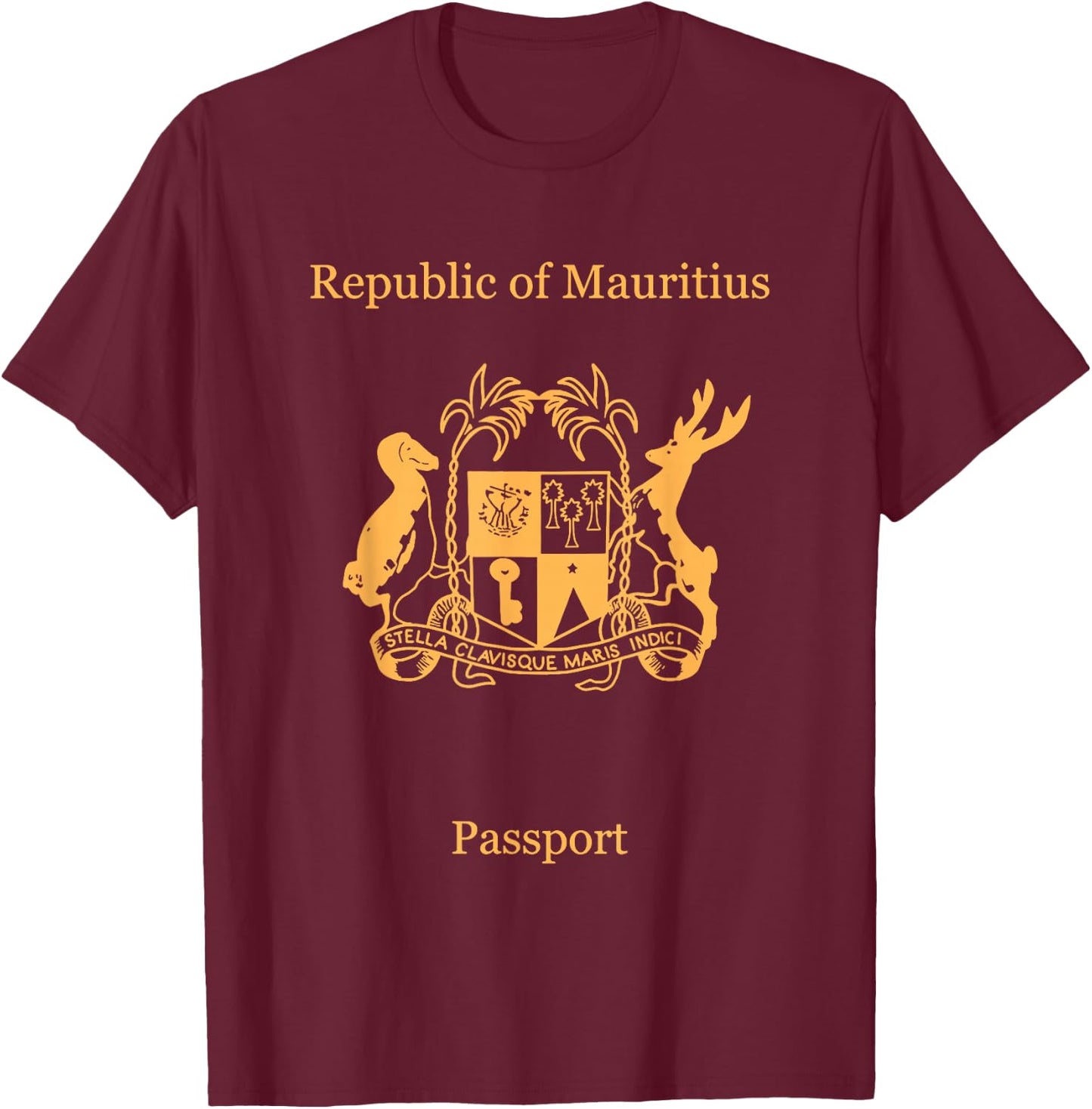 Mauritius,Mauritius Passport,Flag of Mauritius. T-Shirt - T-Shirt | Maroon