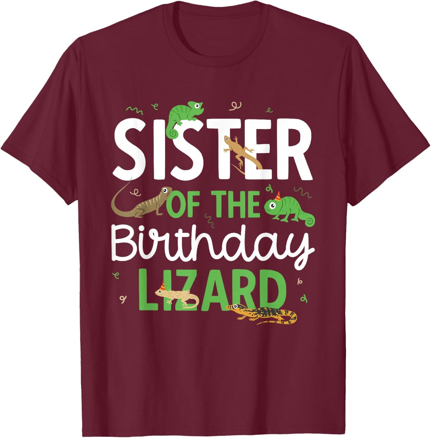 Children's Reptile Lizard Birthday T-Shirt - T-Shirt | Maroon