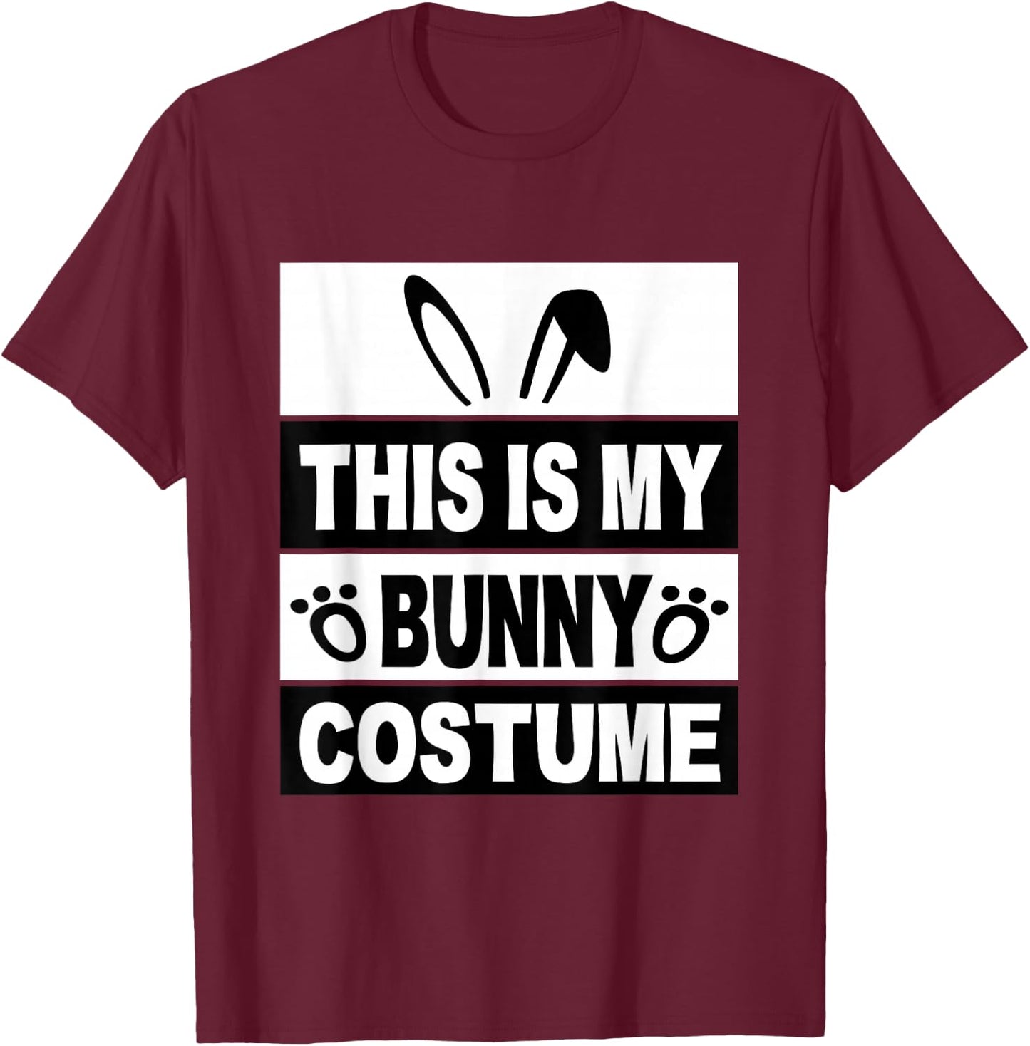 Retro Bunny Costume Shirt Kids Men Women Cute Bunny Stuff T-Shirt - T-Shirt | Maroon