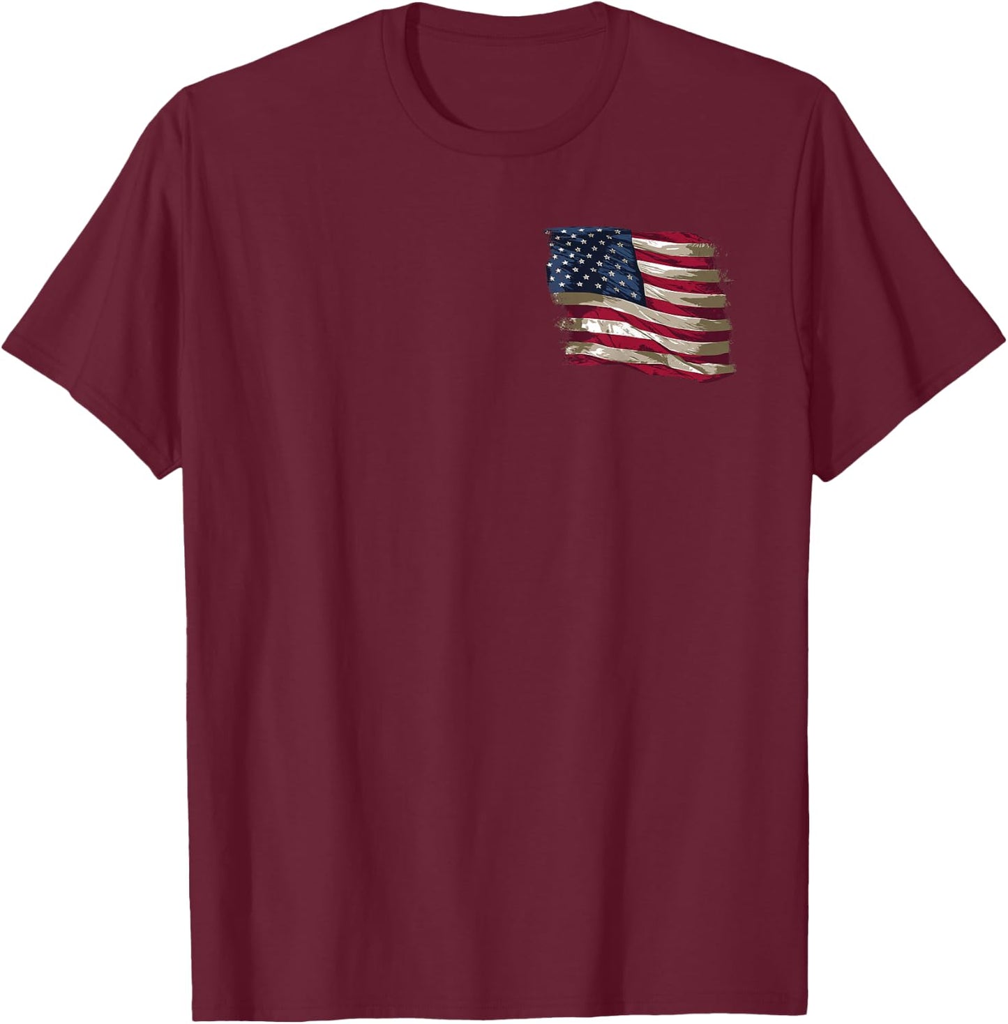 American Flag Front and Back T-Shirt - T-Shirt | Maroon