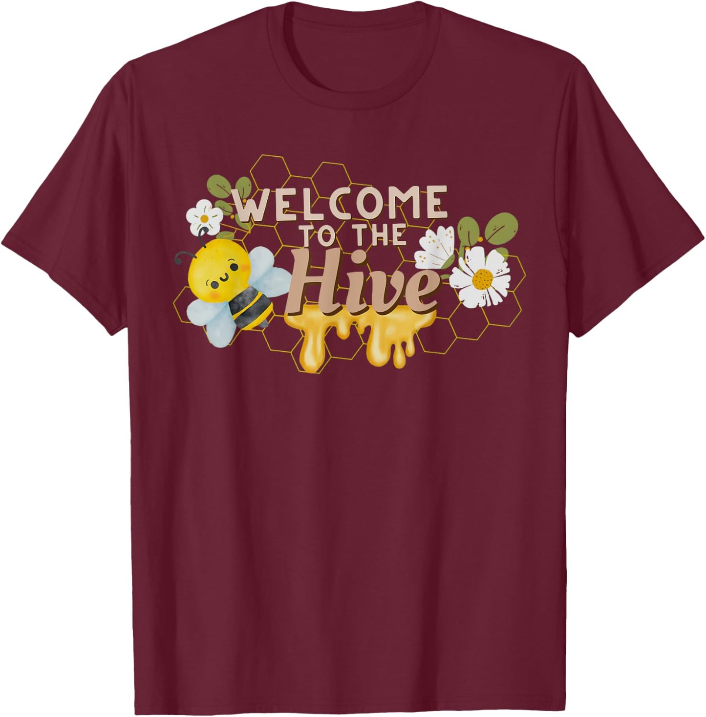 Welcome to the Hive Bee Teacher Back To School 2023 T-Shirt - T-Shirt | Maroon