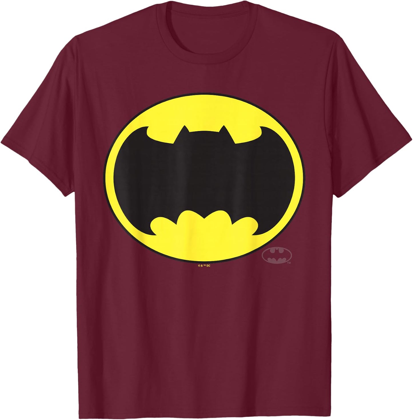 Batman Frank Miller Wide Bat Logo T-Shirt - T-Shirt | Maroon