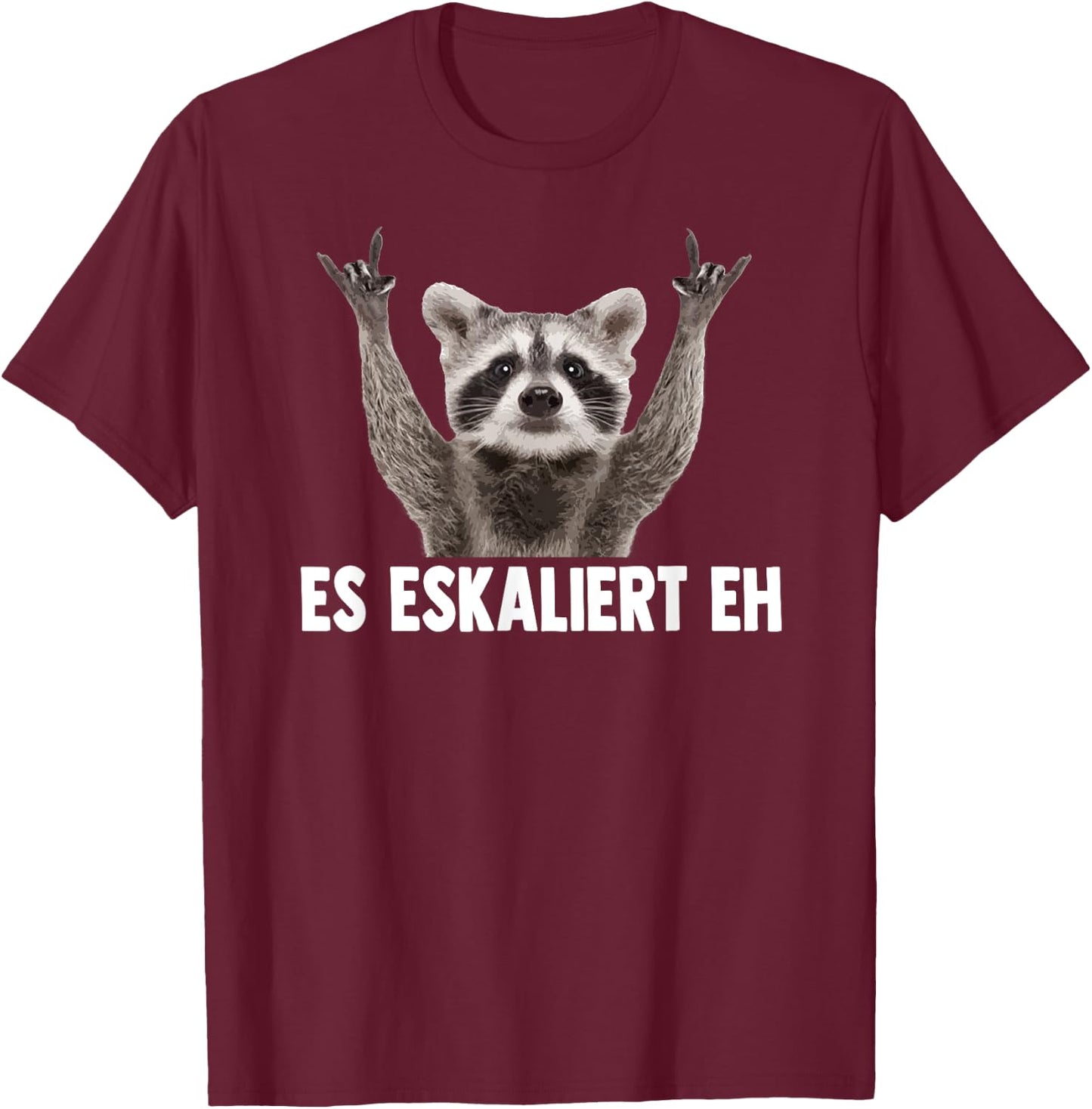 ES ESKALIERT EH X PEDRO Escalation Raccoon Meme Racoon , black T-Shirt - T-Shirt | Maroon