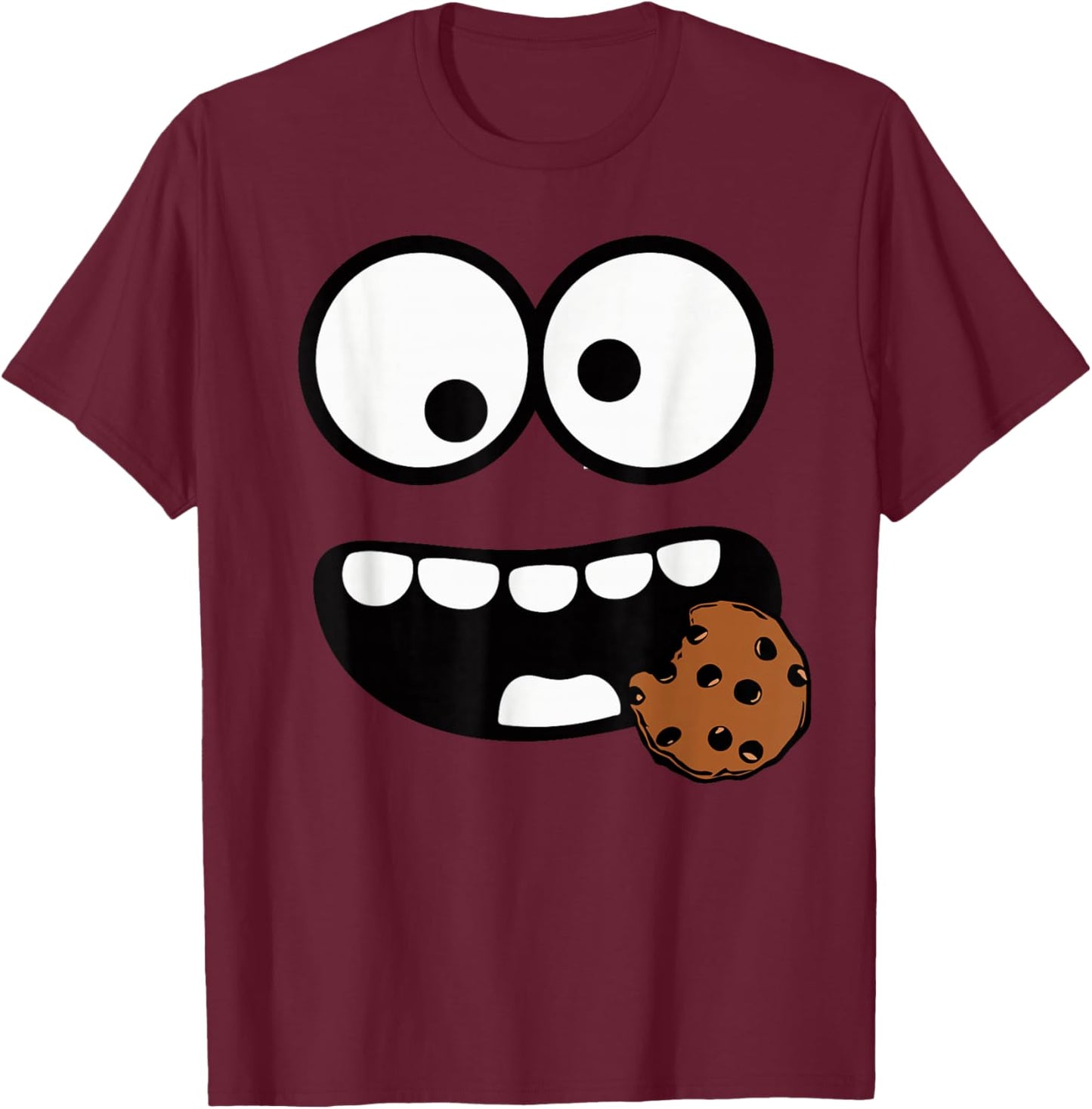Cute Cookie and Scary Monster Halloween T T-Shirt - T-Shirt | Maroon