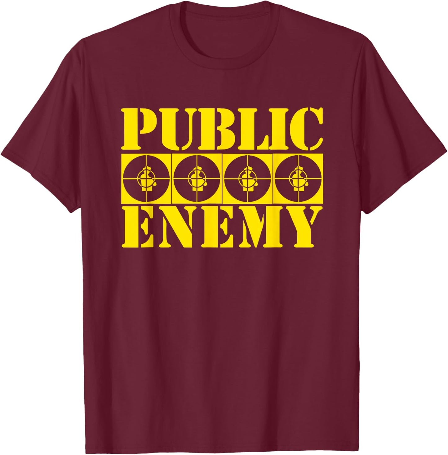 Public Enemy 4 Target Logos , black T-Shirt - T-Shirt | Maroon
