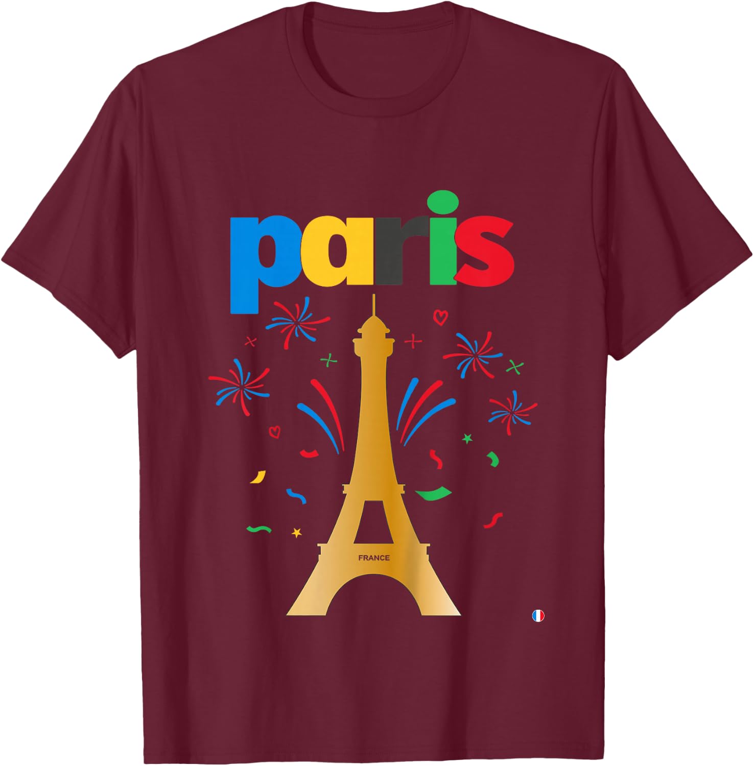 Kids Paris , white, 2 T-Shirt - T-Shirt | Maroon