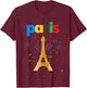 Kids Paris , white, 2 T-Shirt - T-Shirt | Maroon