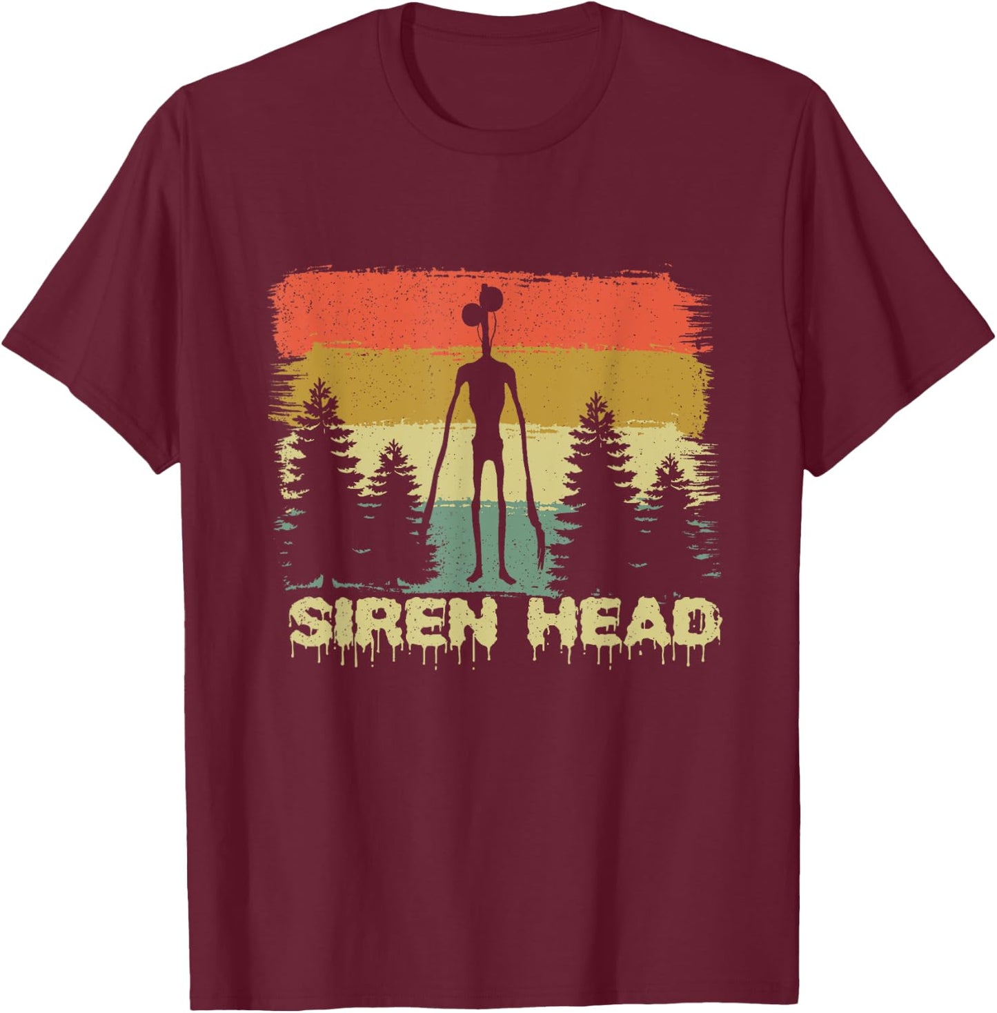 Monster Myth Siren Head Mysterious Creature Creepy Halloween T-Shirt - T-Shirt | Maroon