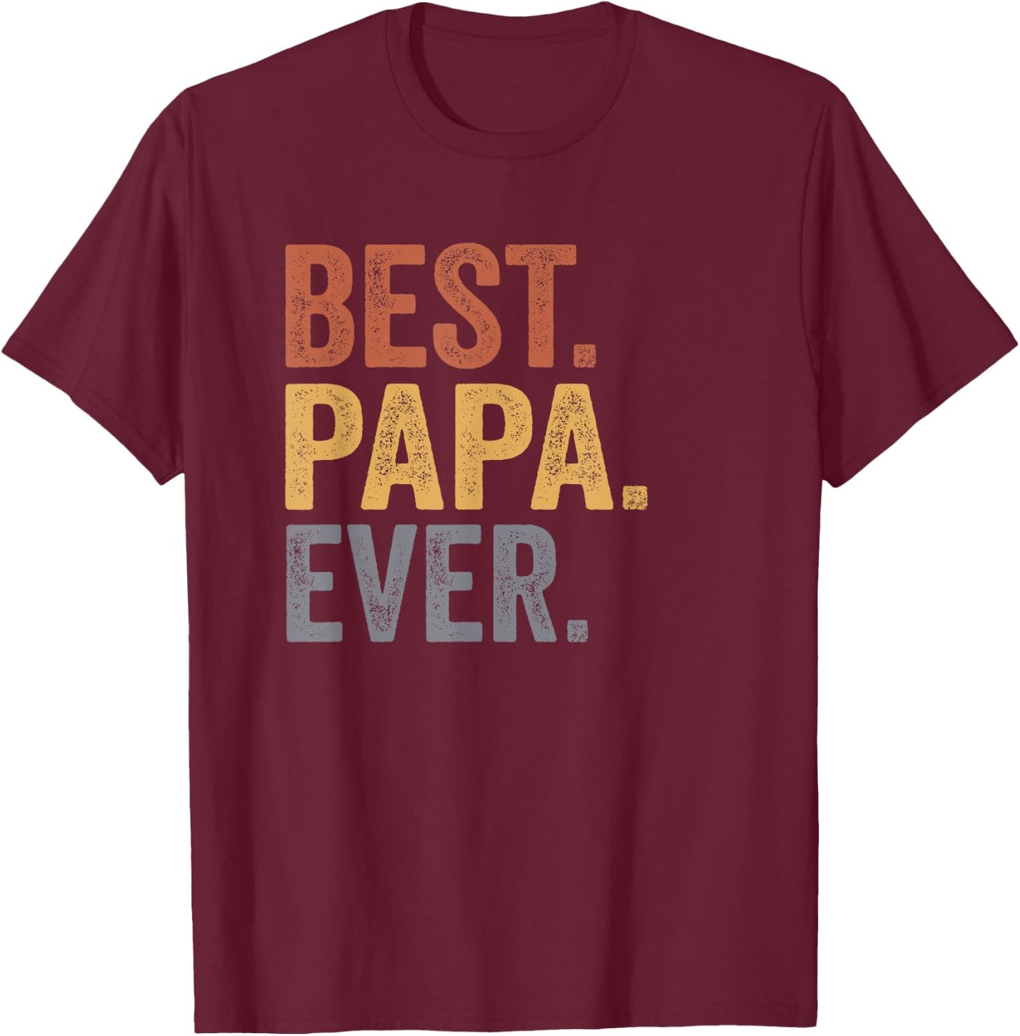 Best Papa Ever Gifts From Grandkids Papa Father's Day T-Shirt - T-Shirt | Maroon