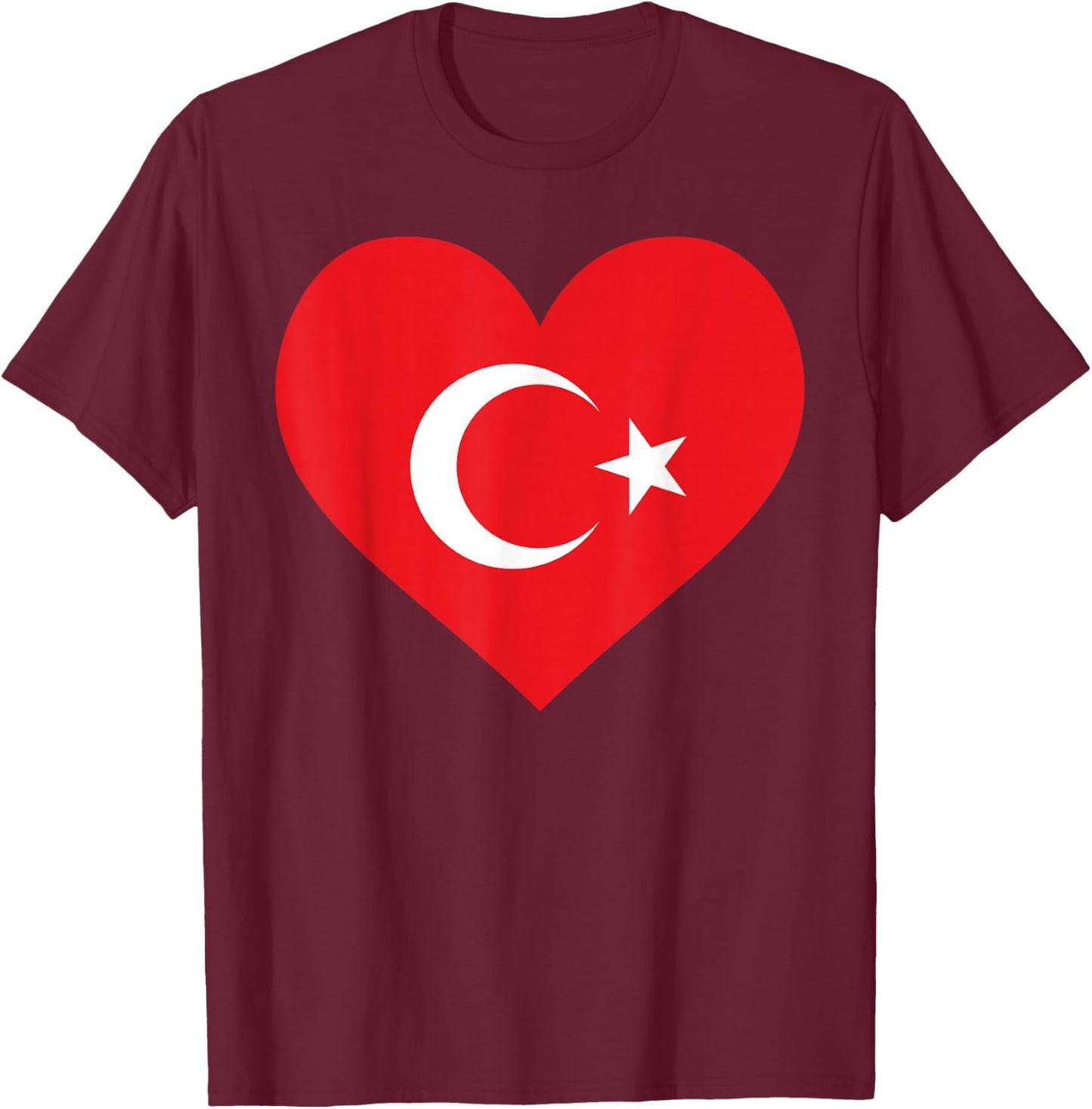 I Love Türkiye In My Heart Drapeau turc Art National Pride T-Shirt - T-Shirt | Maroon