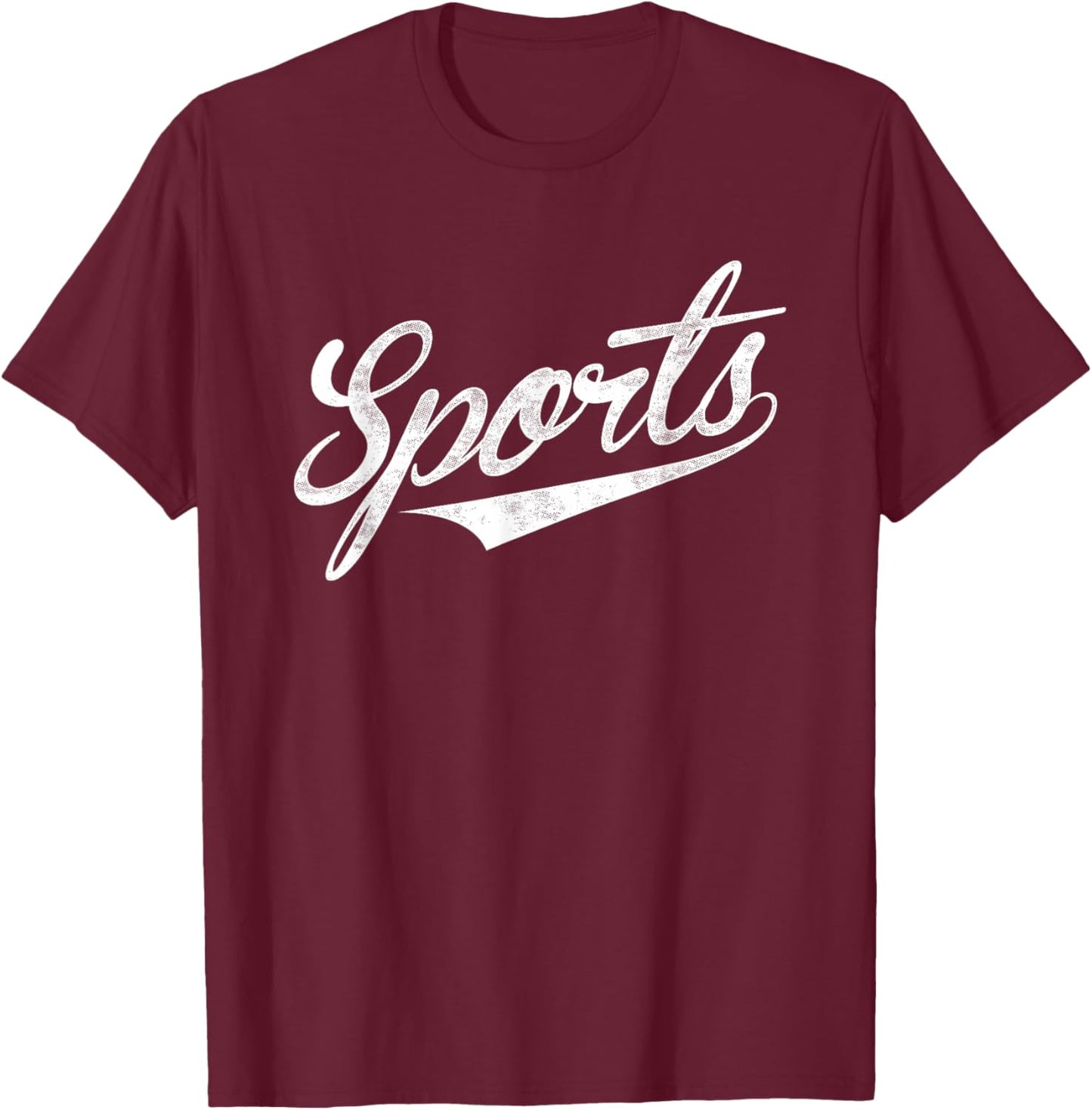 The word Sports | A funny ironic design that says Sports T-Shirt - T-Shirt | Maroon