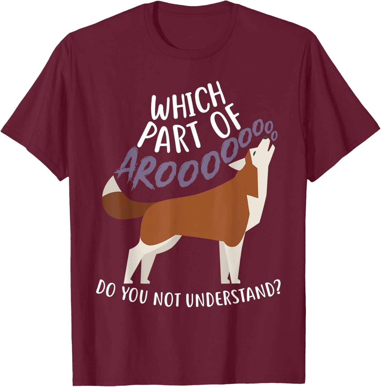 Red Siberian Husky Dog Aroo, Funny Pet Mom Cute Dog Dad Women Kids T-Shirt - T-Shirt | Maroon