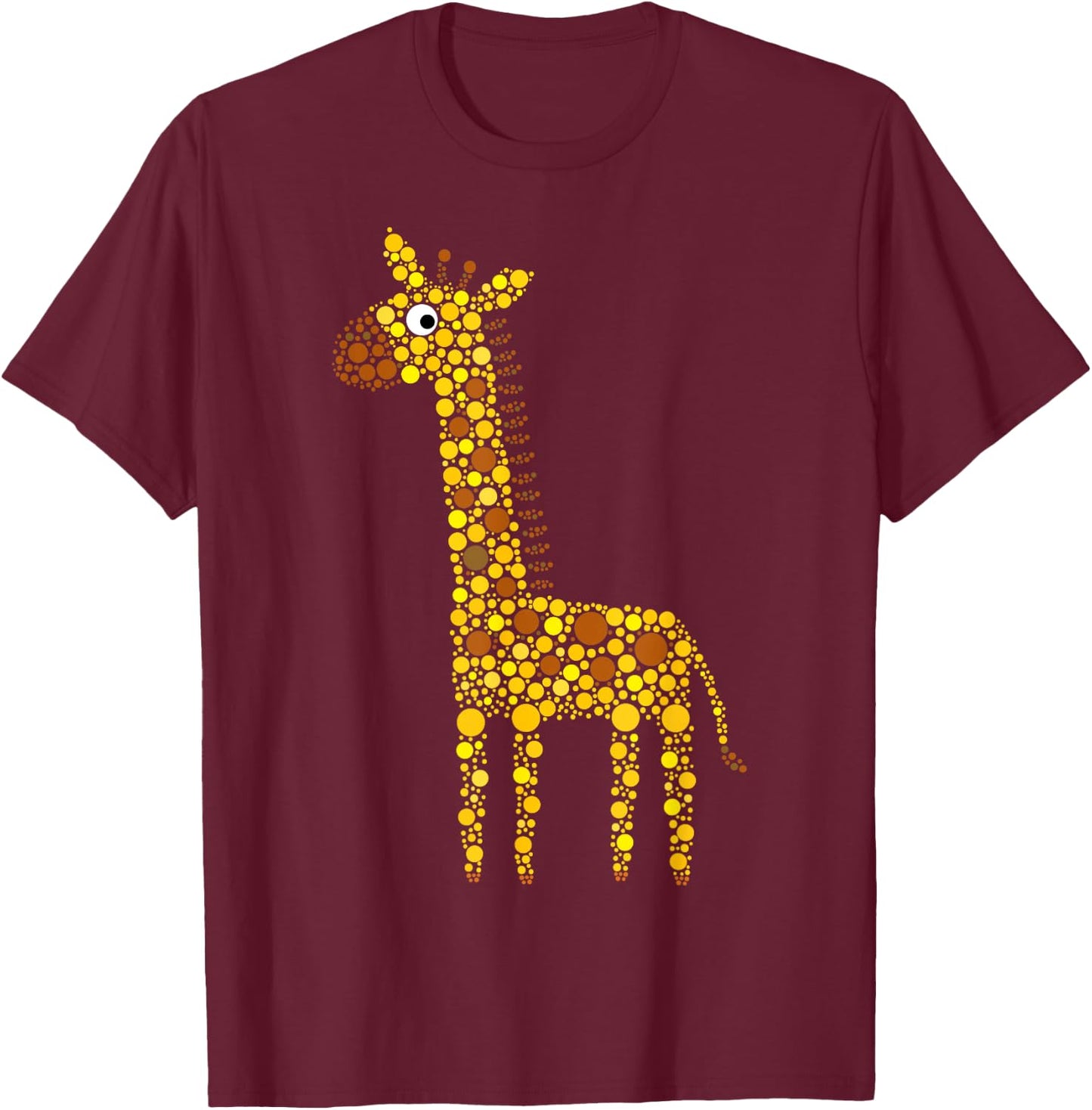 Dot Day Giraffe Polka Dot Art Kids Boys Girls T-Shirt - T-Shirt | Maroon