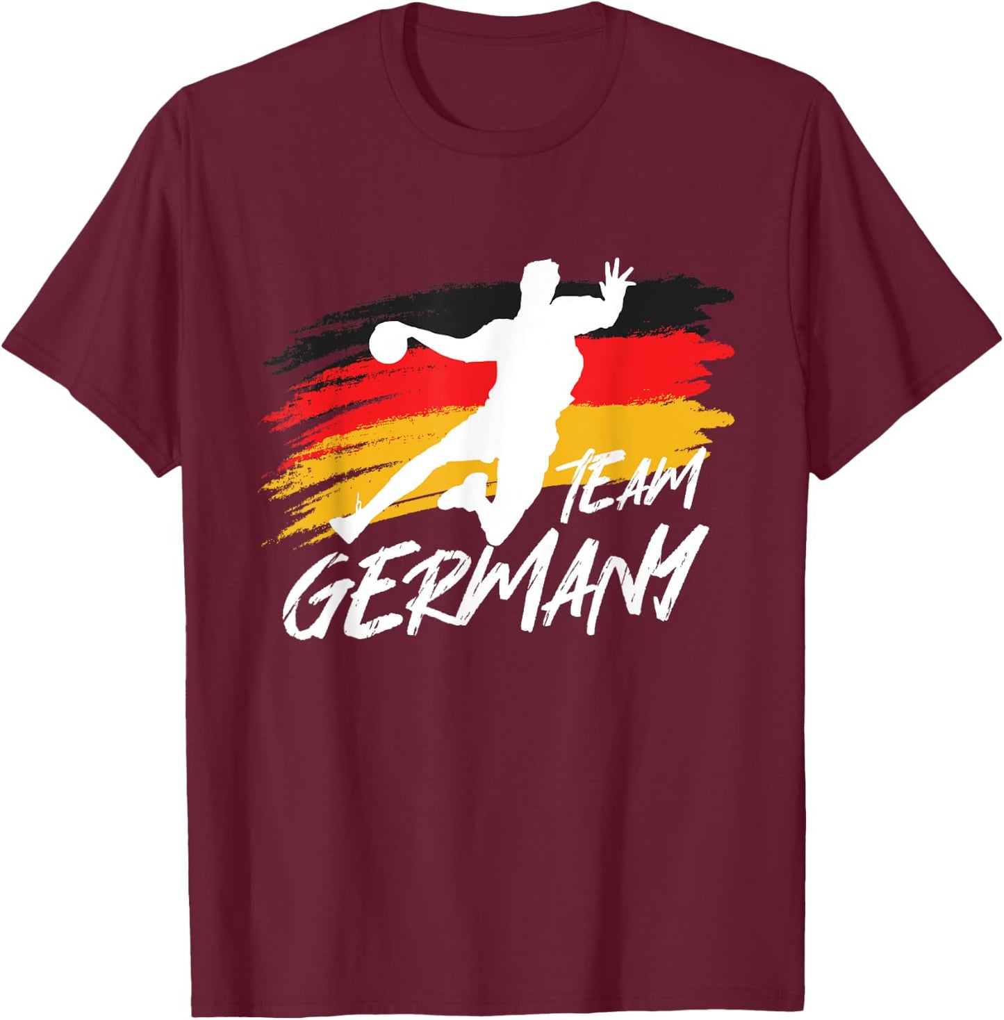 Handball Team Germany Flag Handballer Ball Sports Player , black T-Shirt - T-Shirt | Maroon