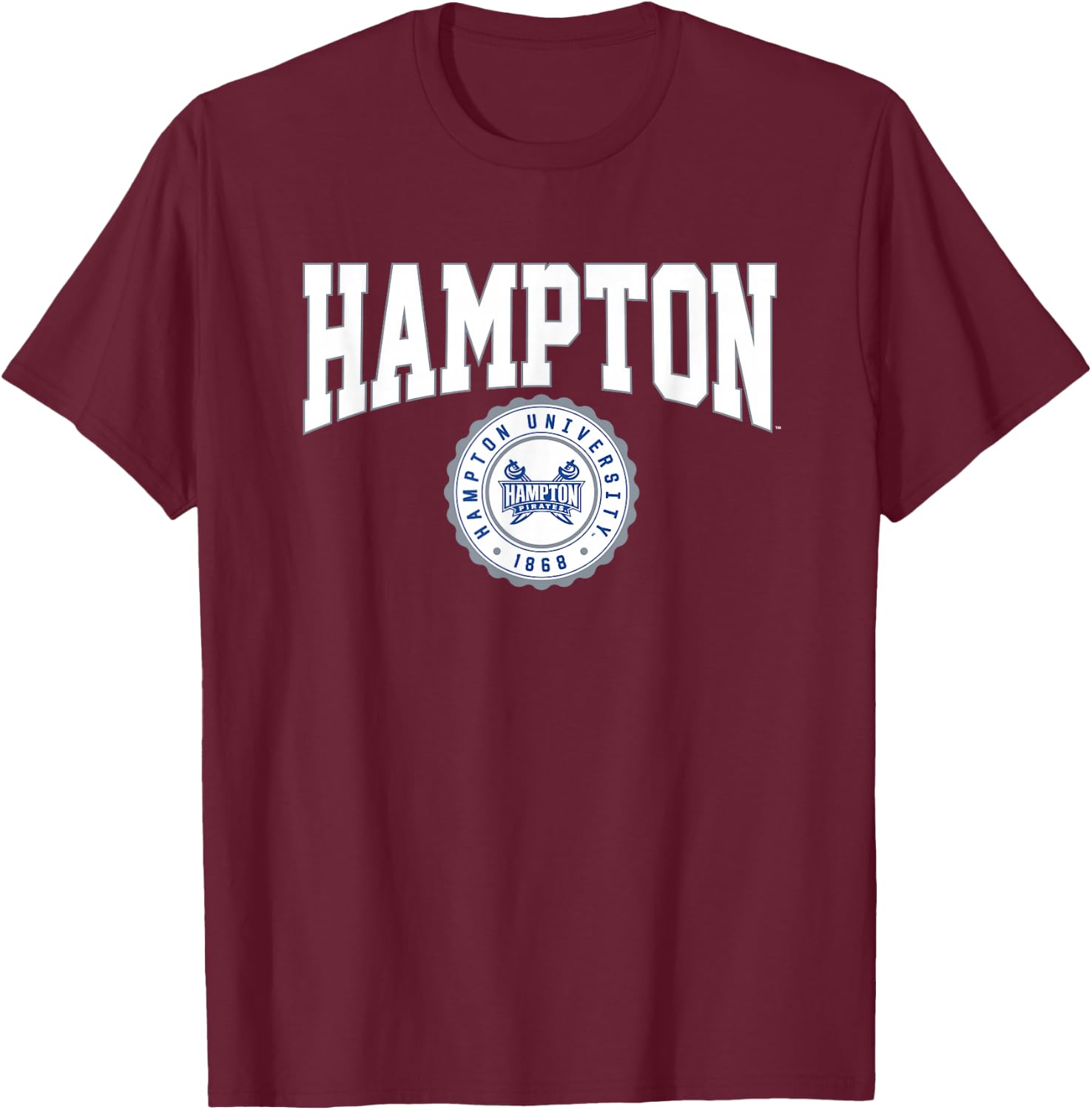 Hampton University Pirates Collegiate Seal T-Shirt - T-Shirt | Maroon