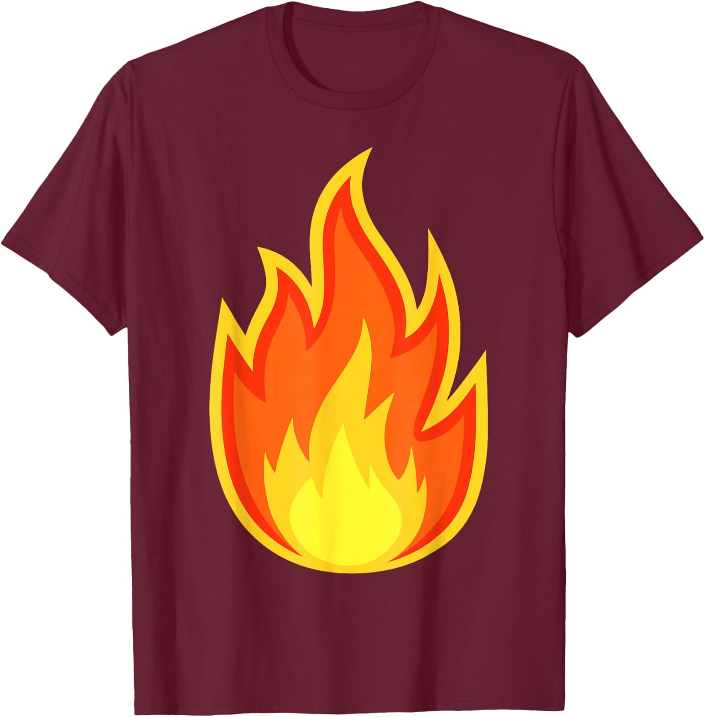 Fire Flame Costume Adult Kids Men Women , Black, S T-Shirt - T-Shirt | Maroon