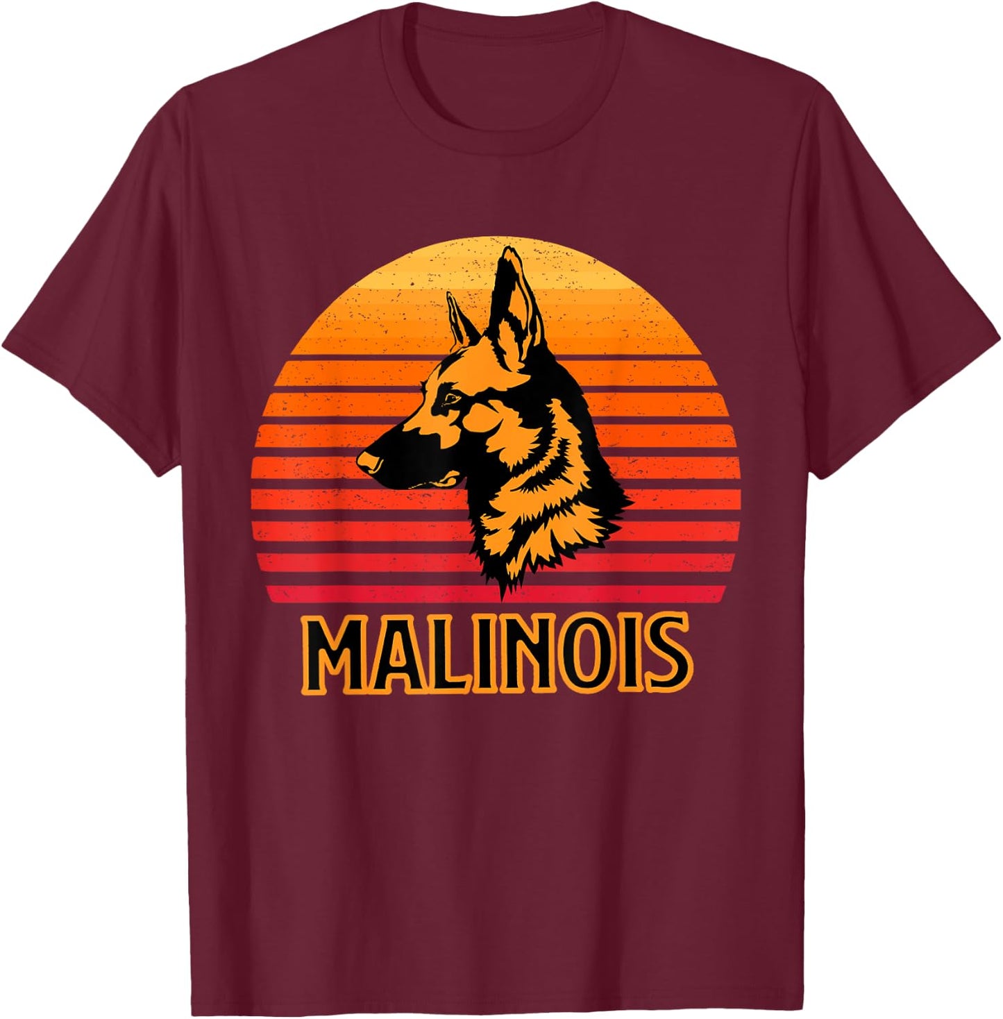 Vintage Belgian Malinois Dog Retro Malinois Gift T-Shirt - T-Shirt | Maroon