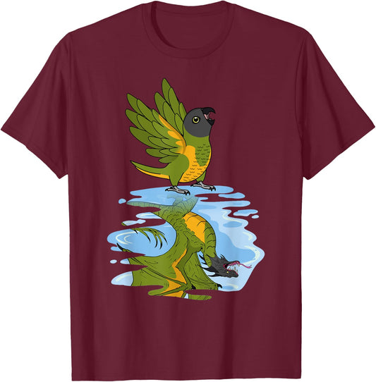 Parrot & Dragon Reflection I Senegal Parrot T-Shirt - T-Shirt | Maroon