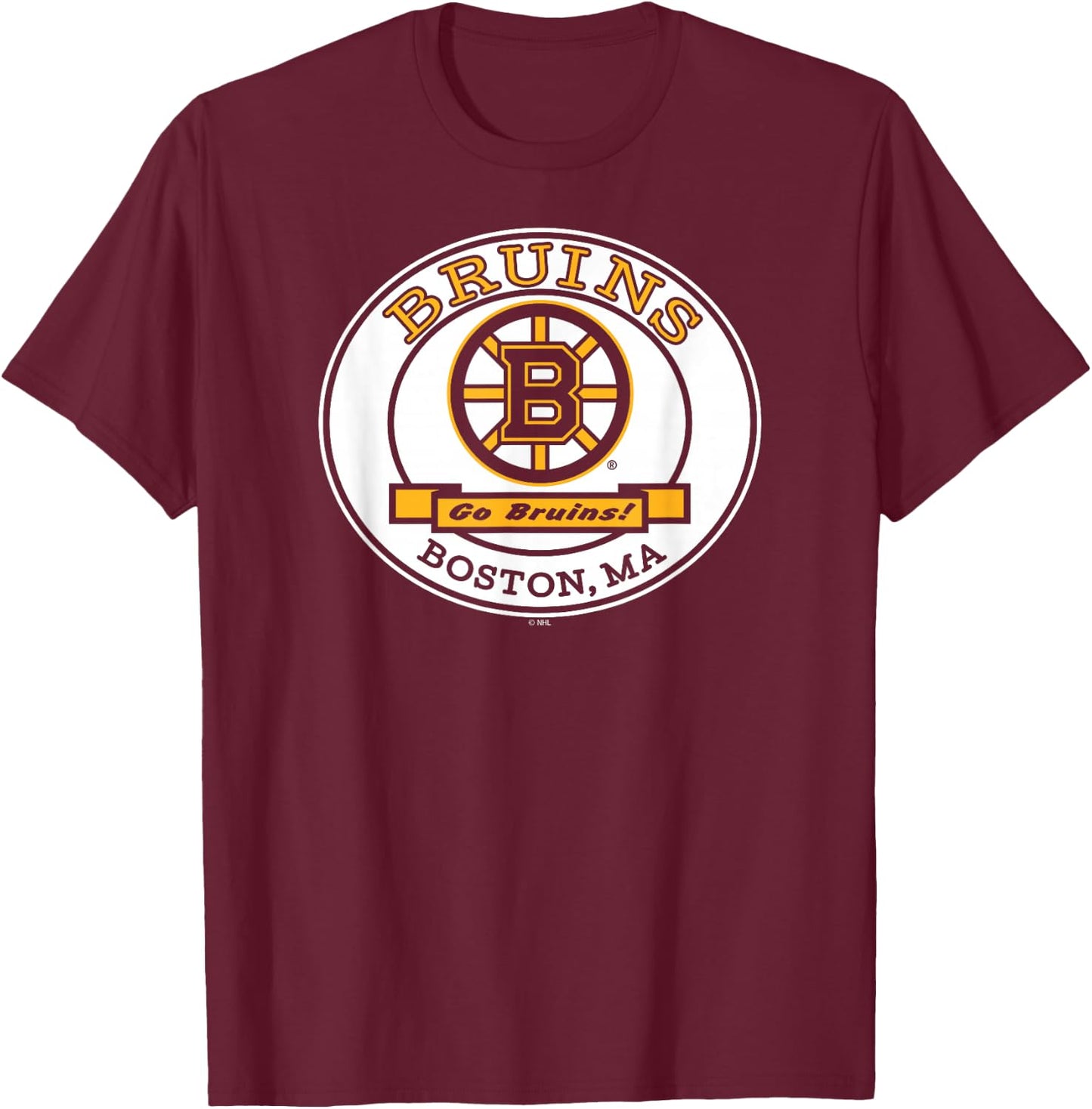 Boston Bruins Go Black Officially Licensed T-Shirt - T-Shirt | Maroon