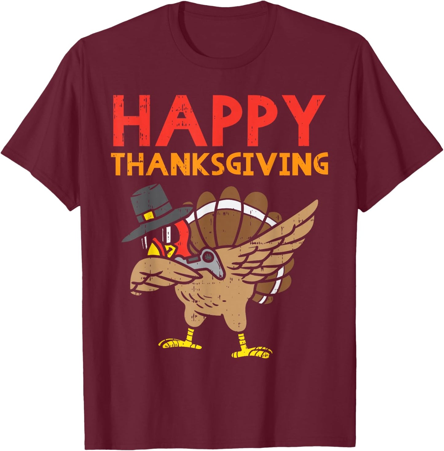 Happy Thanksgiving Dabbing Turkey Gamer Gaming Boys Men Gift T-Shirt - T-Shirt | Maroon