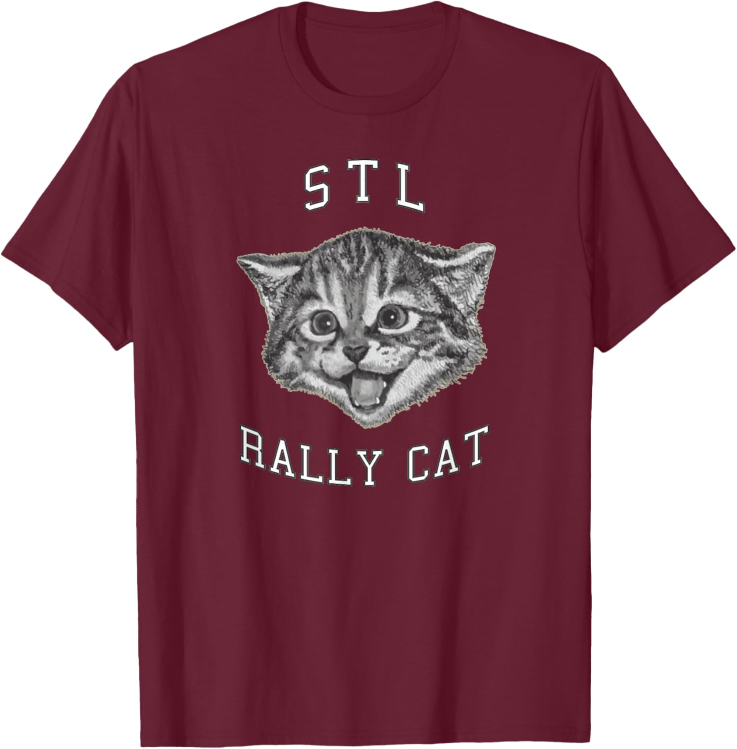STL Rally Cat , St Louis Rally , Baseball Men Women Girls Kids T-Shirt - T-Shirt | Maroon
