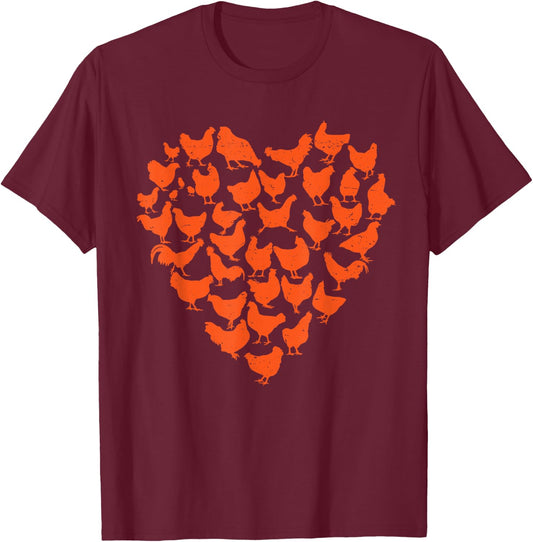 chicken Love for Farmer raising chickens farm T-Shirt - T-Shirt | Maroon