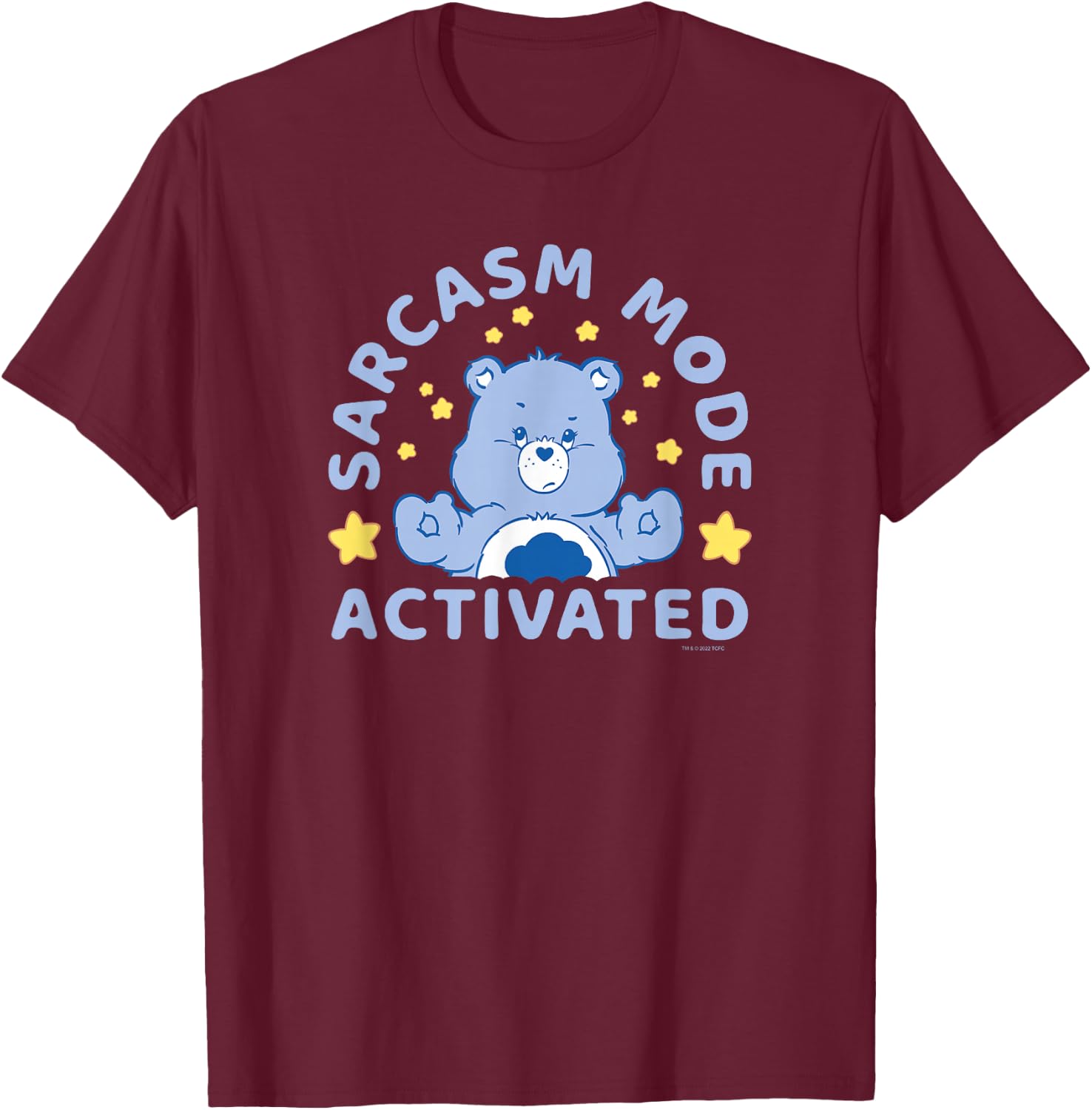 Care Bears Sarcasm Fashion Activated Grumpy Bear Vintage , Black, S T-Shirt - T-Shirt | Maroon