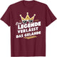 with German Text "Legende verlässt Gelände" [German Language], black T-Shirt - T-Shirt | Maroon