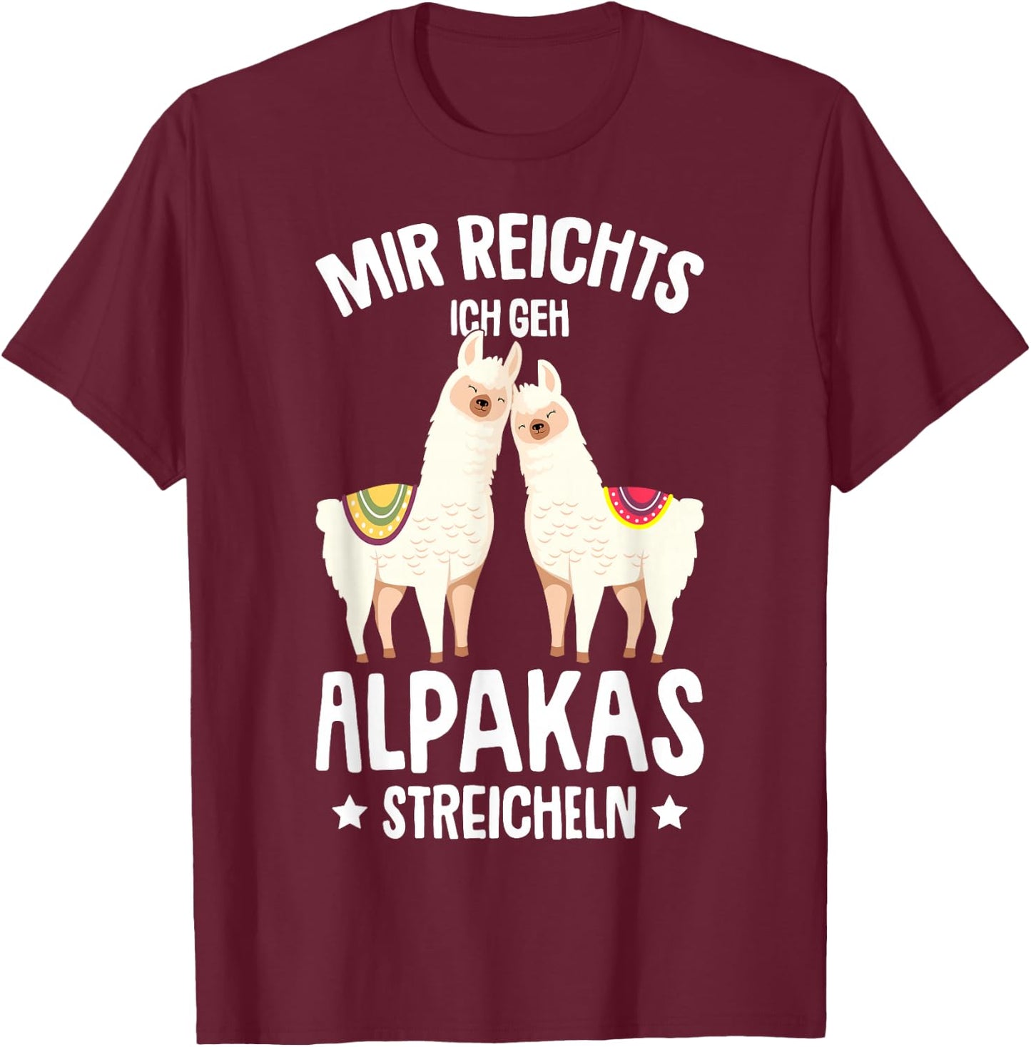 Mir reichts ich geh Alpakas streicheln Lama Girl's Women's , black T-Shirt - T-Shirt | Maroon