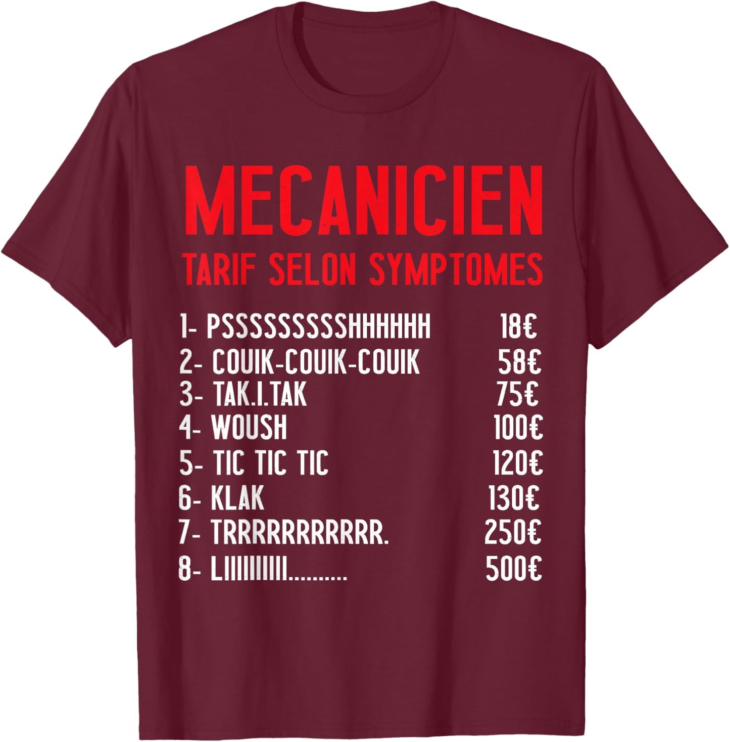 Gift man mechanical birthday passion mechanic T-Shirt - T-Shirt | Maroon
