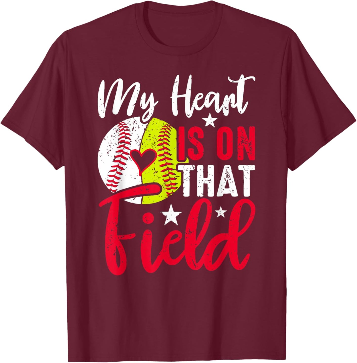 Softball Baseball Grandma Mothers Day T-Shirt - T-Shirt | Maroon