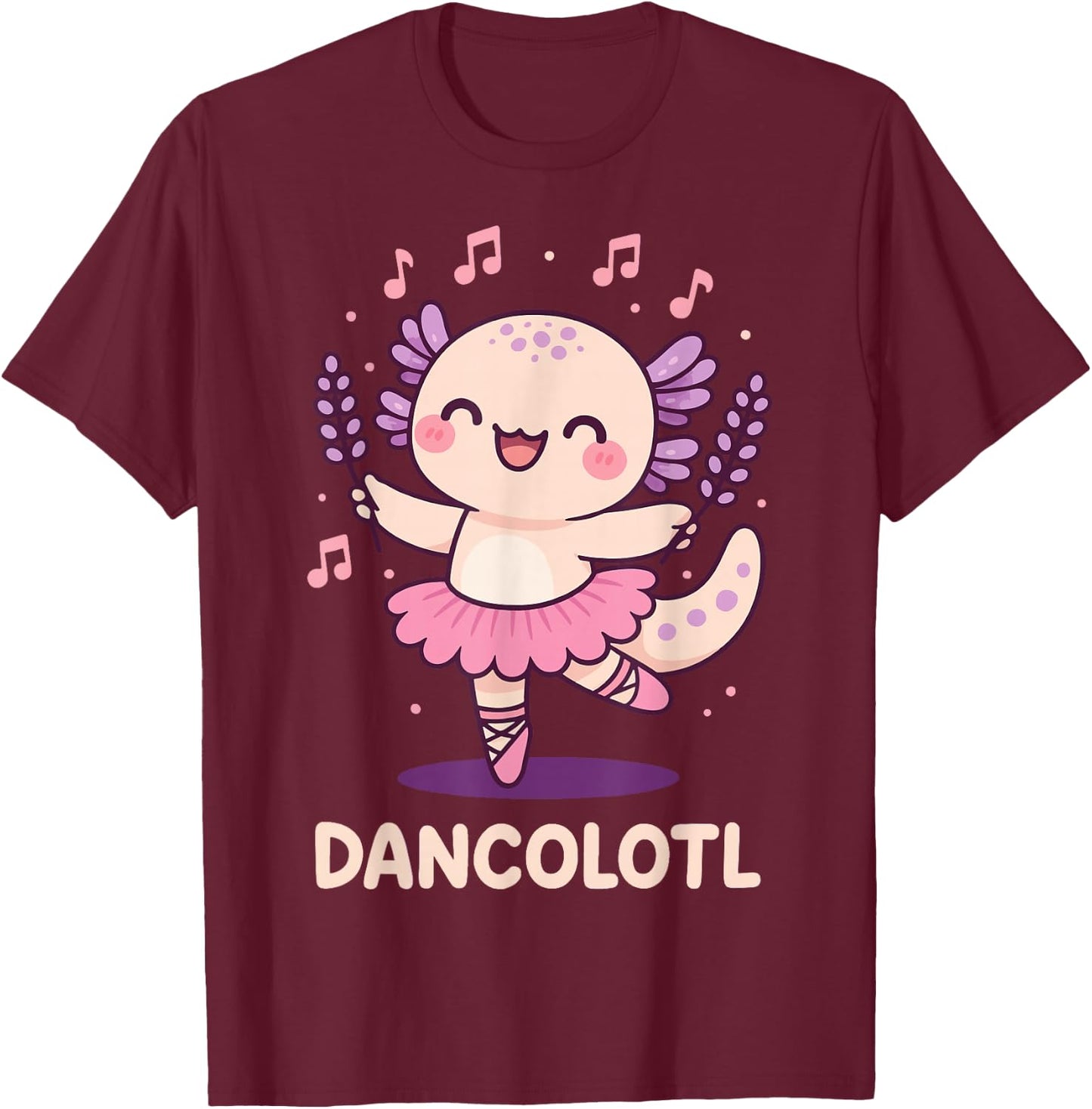 Dancolotl Axolotl Dancing T-Shirt - T-Shirt | Maroon
