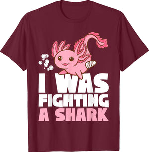 Get well recovery fighting a shark Broken Leg Axolotl Kids T-Shirt - T-Shirt | Maroon