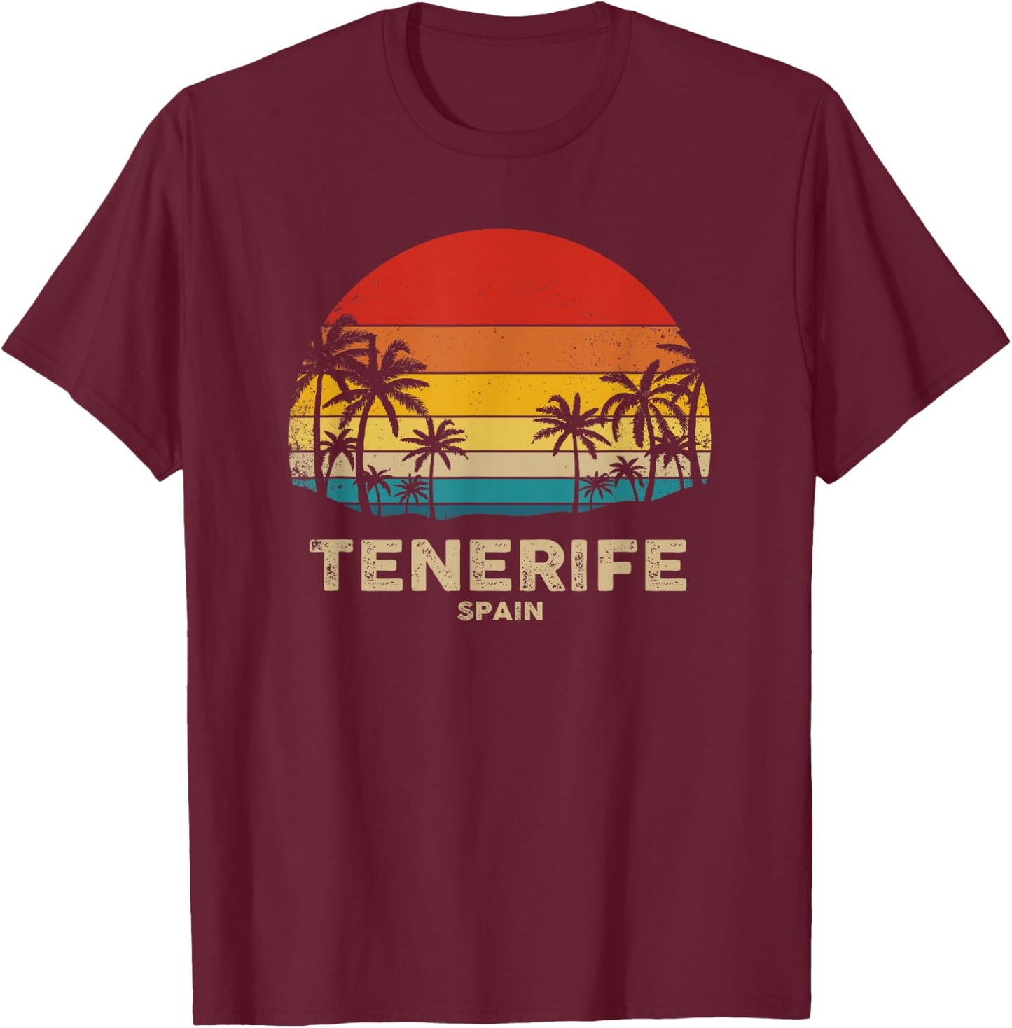 Vintage Tenerife - Spain Souvenir T-Shirt - T-Shirt | Maroon