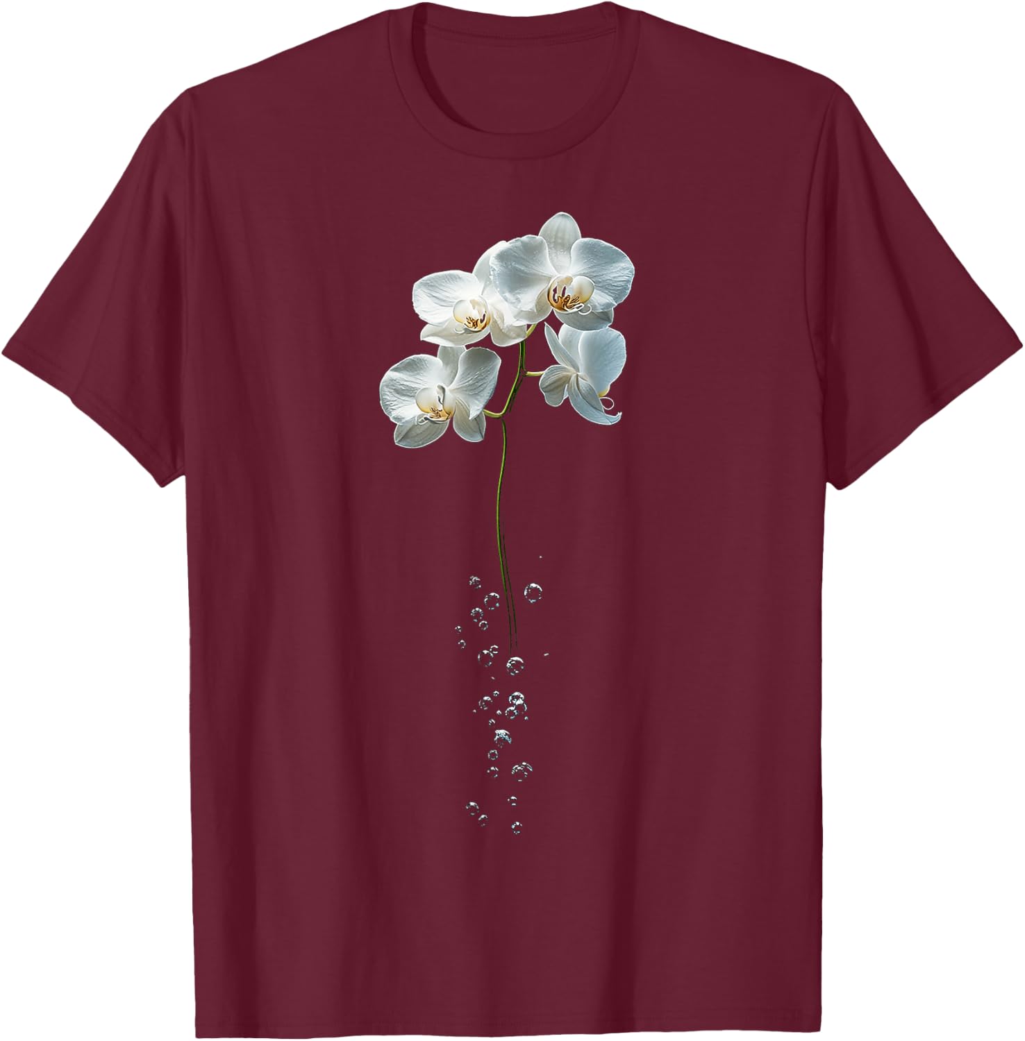 Orchid Pattern UFO Art UFO T-Shirt - T-Shirt | Maroon