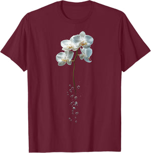 Orchid Pattern UFO Art UFO T-Shirt - T-Shirt | Maroon