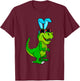 T Rex Easter Bunny Dinosaur Lover Boys Girls Kids T-Shirt - T-Shirt | Maroon