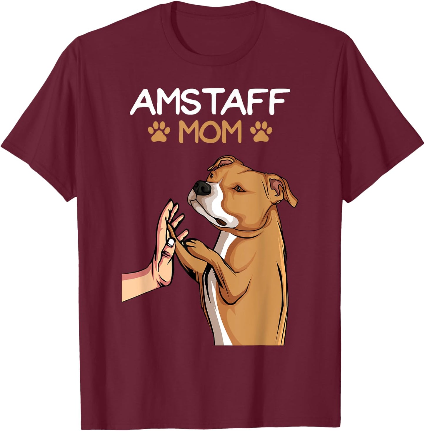 American Staffordshire Terrier Amstaff Mama Hunde T-Shirt - T-Shirt | Maroon