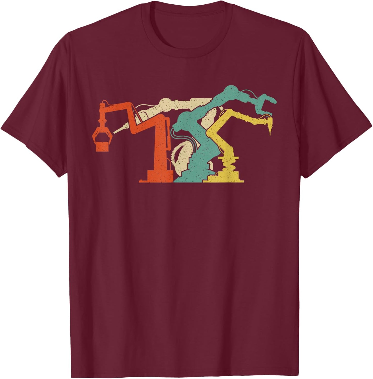Robot Robotics Engineer Retro Vintage T-Shirt - T-Shirt | Maroon