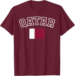 Katar-Flagge, Vintage, Used-Look, Retro-Design T-Shirt - T-Shirt | Maroon