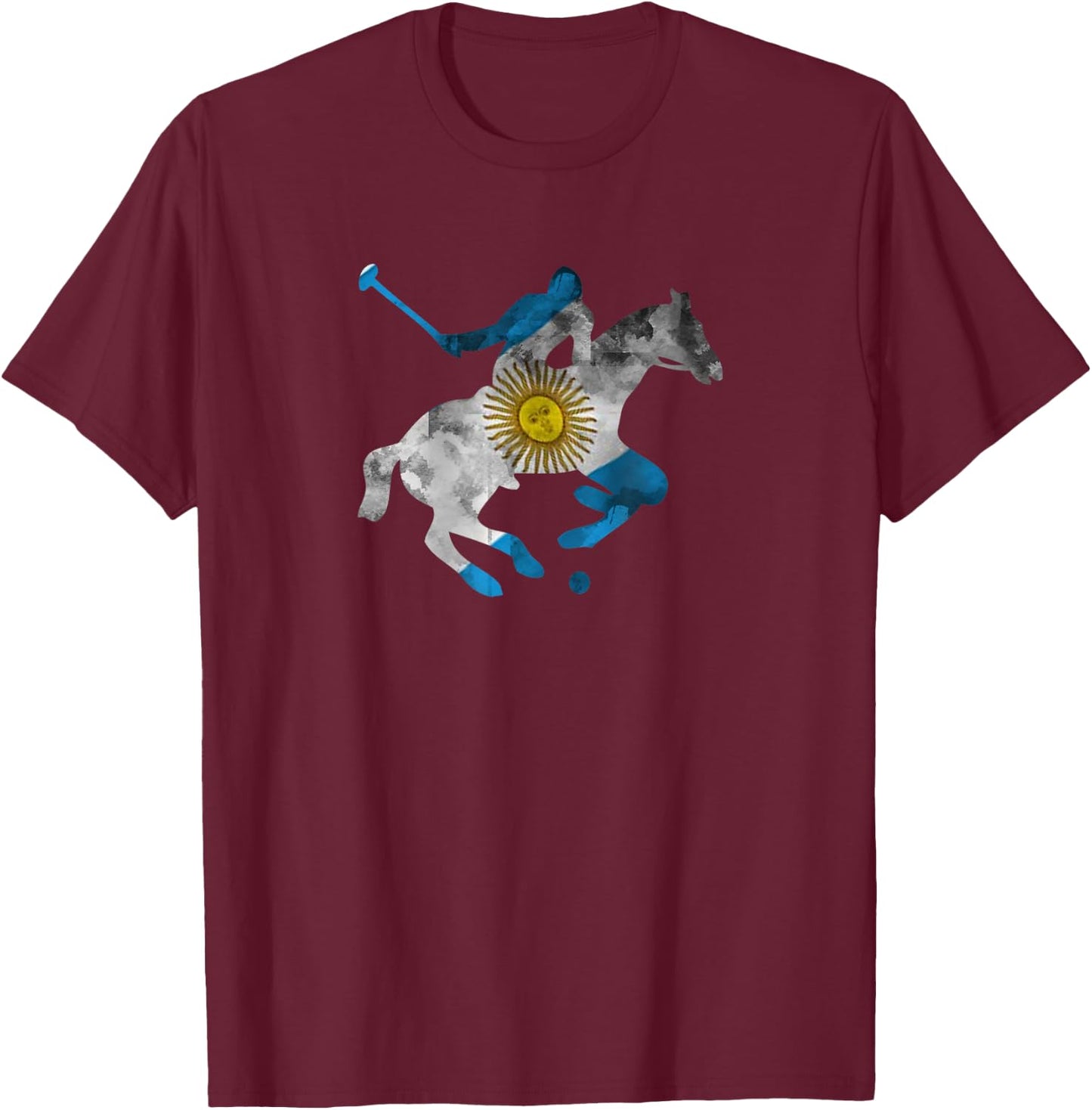 Vintage Horse Polo Riding Equestrian Argentina Shirt T-Shirt - T-Shirt | Maroon