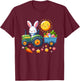 Easter Tractor Boys Easter Nest Farmer Easter Bunny , black T-Shirt - T-Shirt | Maroon