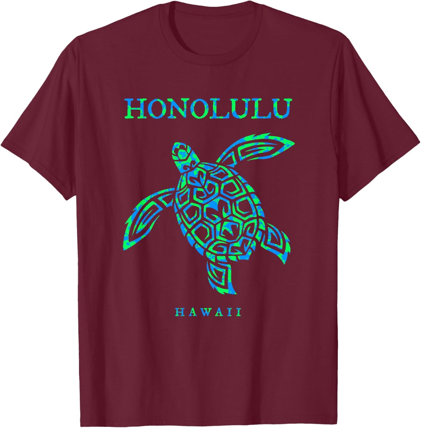 Honolulu Hawaii Sea Turtle Boys Girls Toddler Souvenir T-Shirt - T-Shirt | Maroon
