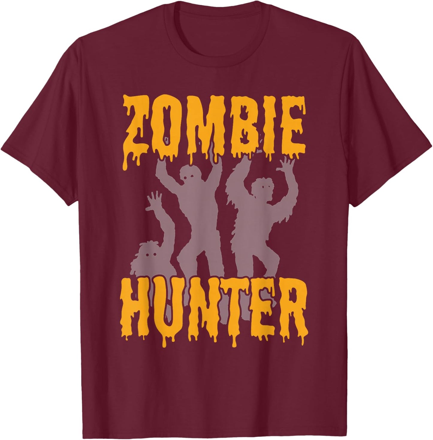 Funny Zombie Hunter Halloween party costume T-Shirt - T-Shirt | Maroon