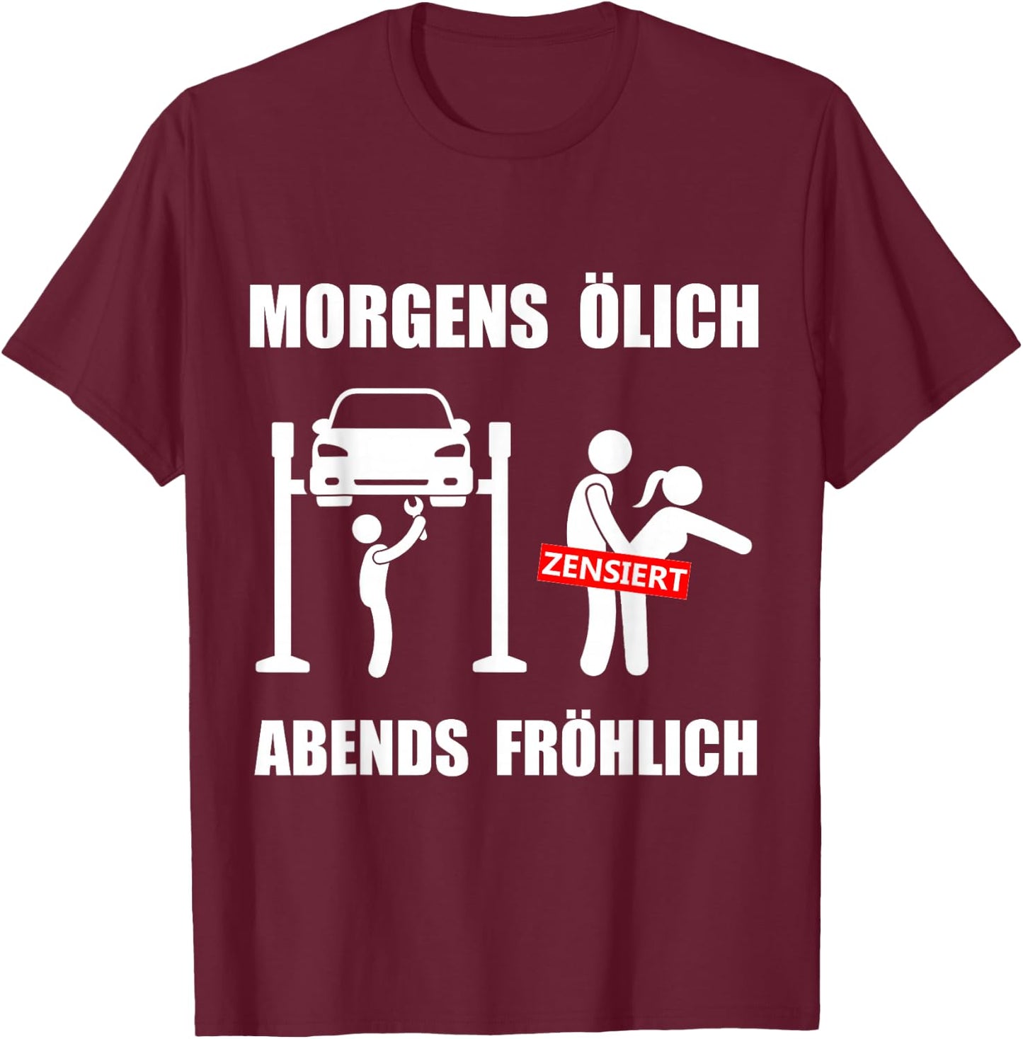 Herren KFZ Mechatroniker Lustige Mechaniker Sprüche ölich fröhlich T-Shirt - T-Shirt | Maroon