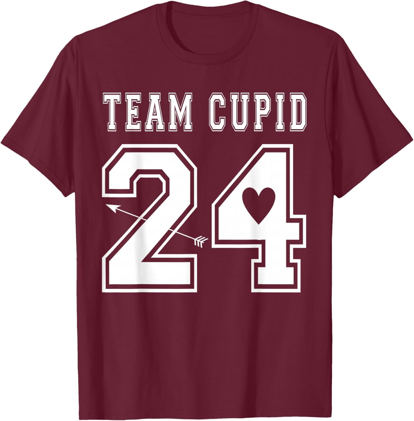 Team Cupid 2024 Valentines Day Sports Jersey Style T-Shirt - T-Shirt | Maroon