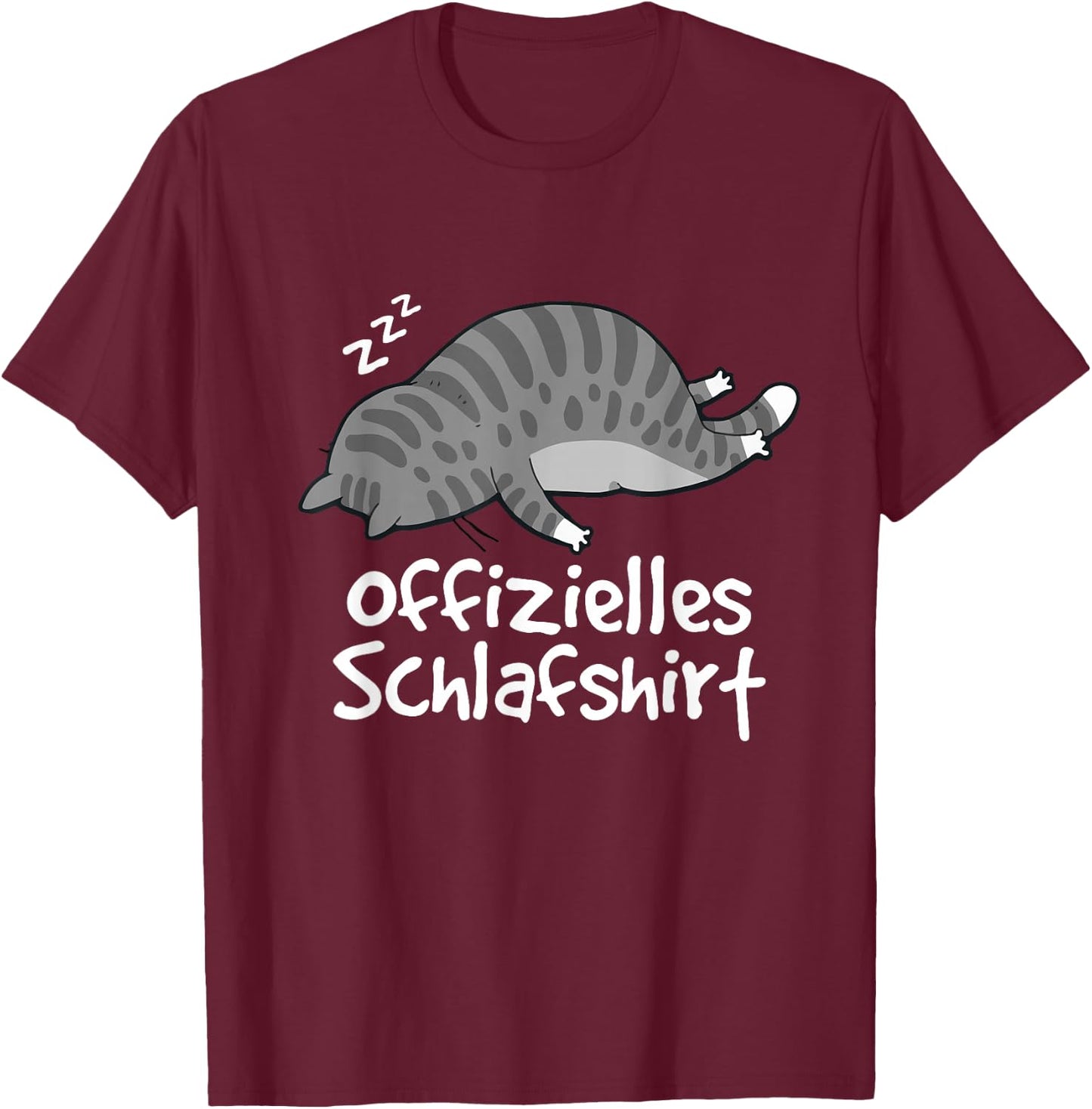 Offizielles Schlafshirt Katze Pyjama Lustig Cat Mom Geschenk T-Shirt - T-Shirt | Maroon